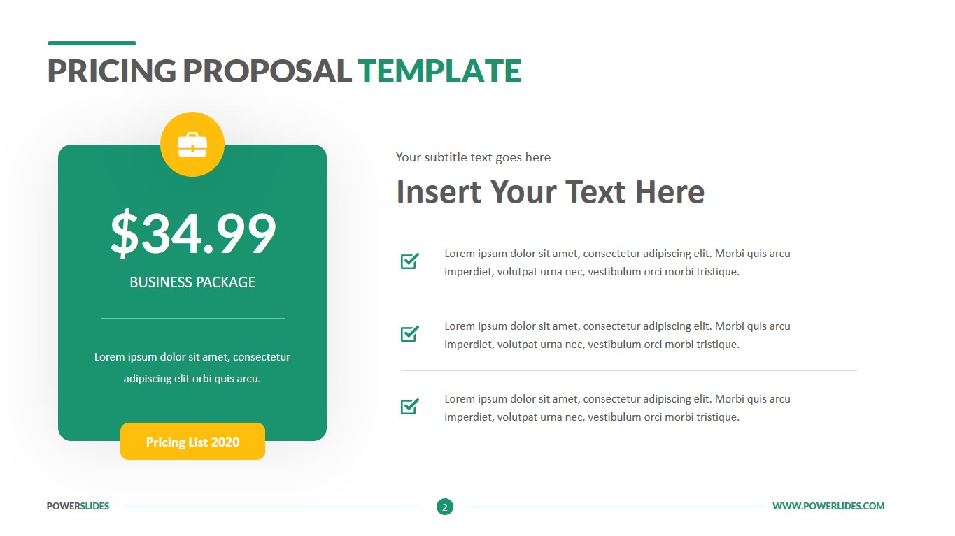 Pricing Proposal Template