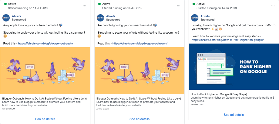Ahrefs content promotion facebook
