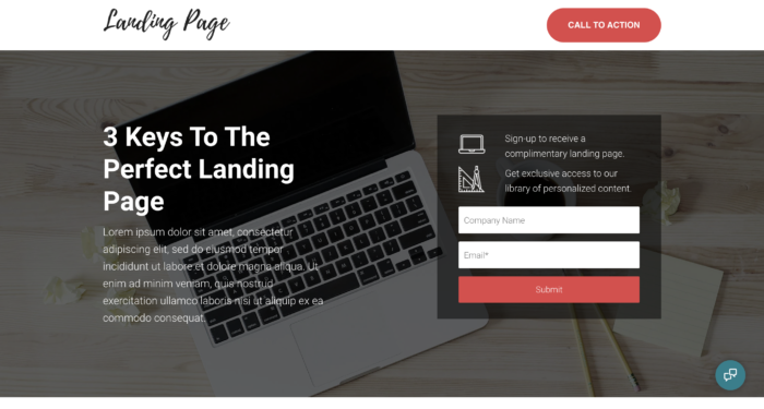 landing page exemple