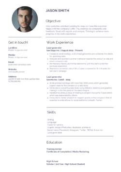 lead generation resume