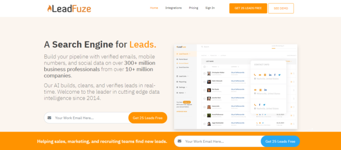 leadfuze lead generation tool