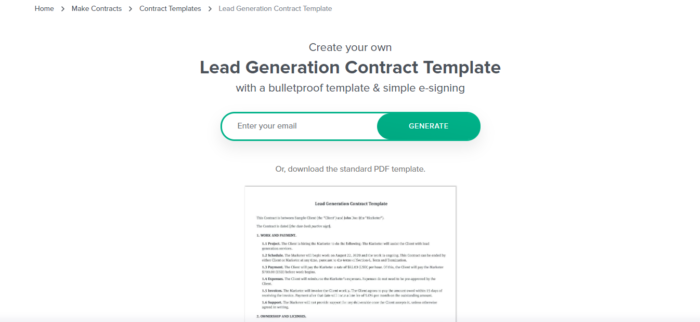 Lead Generation Agreement Template