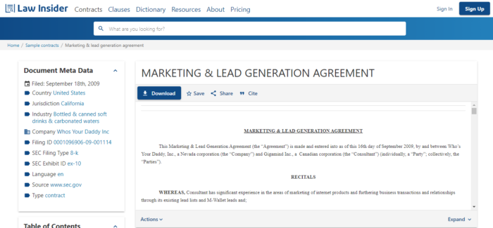 Lead Generation Agreement Template