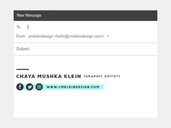 small font palette email signature template