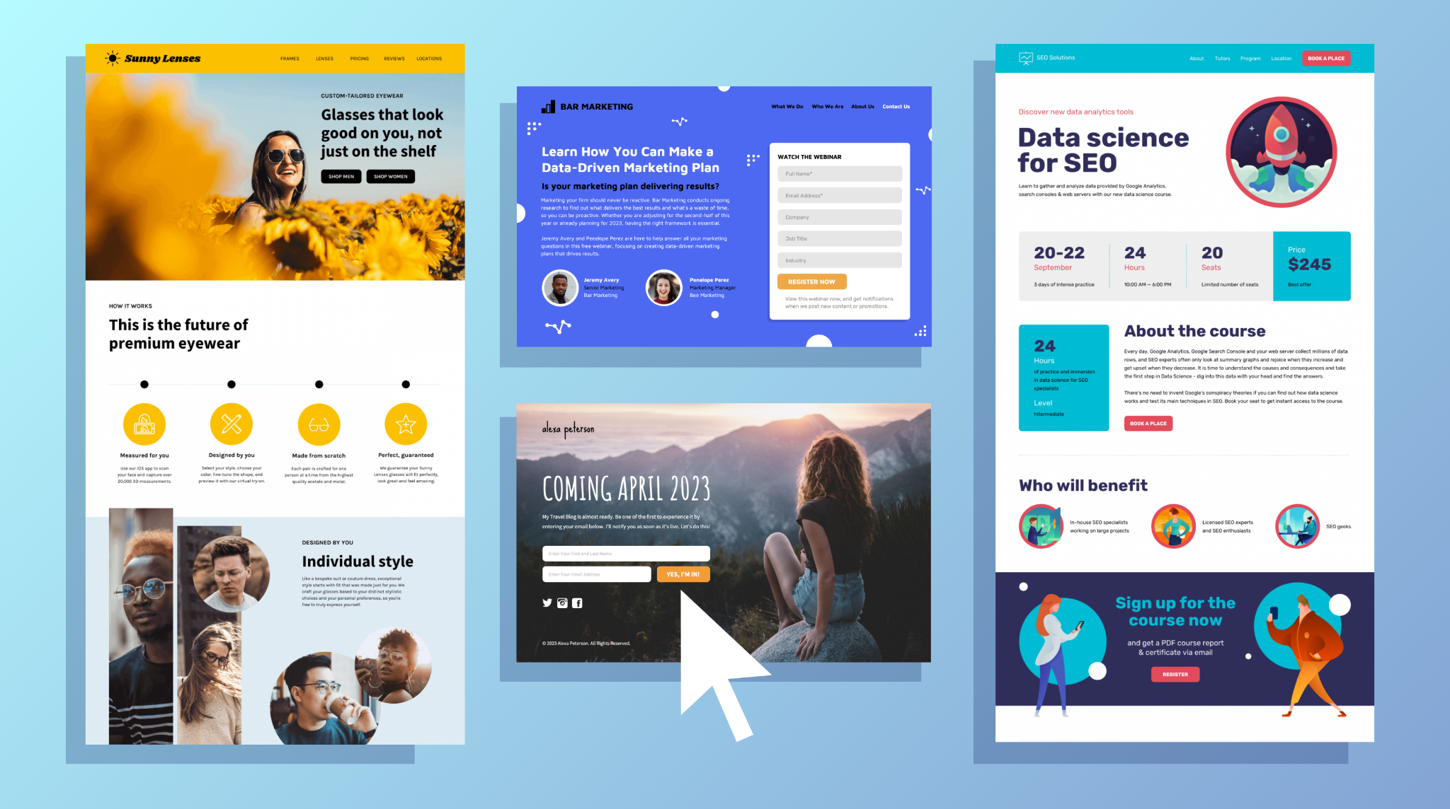 landing page samples