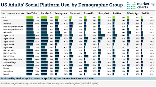 social platform use by demographic group